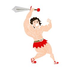 cartoon barbarian hero N9