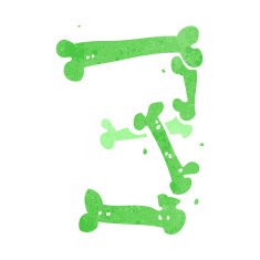 cartoon halloween bone number N90