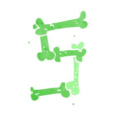 cartoon halloween bone number N95