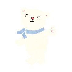 cartoon waving teddy polar bear N4
