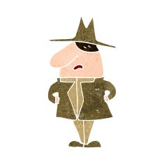 cartoon man in coat and hat N10