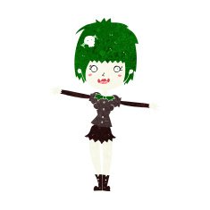 cartoon happy vampire girl N36