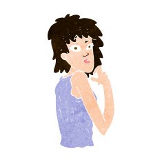 cartoon surprised woman N219