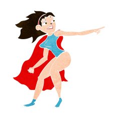 cartoon superhero woman pointing N10