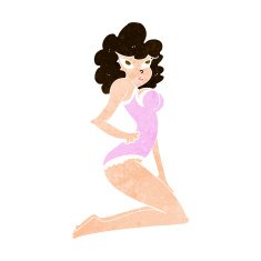 cartoon pin-up woman N10