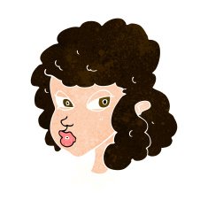 cartoon suspicious woman N18