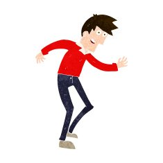 cartoon happy man dancing N35