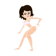 cartoon woman in bikini N52