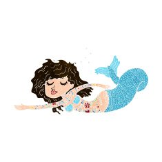 cartoon mermaid covered in tattoos N10
