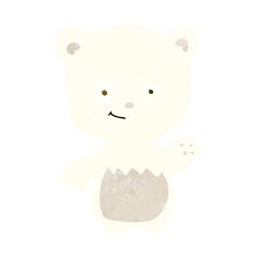 cartoon little polar bear waving N4