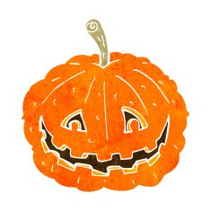 cartoon grinning pumpkin N9