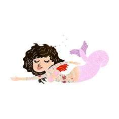 cartoon mermaid with tattoos N9