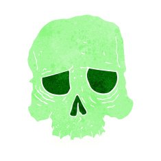cartoon spooky skull N156