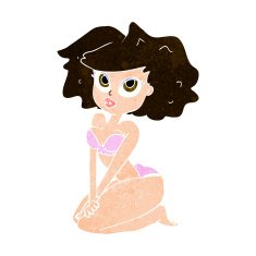 cartoon woman wearing bikini N8