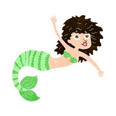 cartoon pretty mermaid waving N9