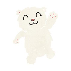 cartoon waving polar bear N39