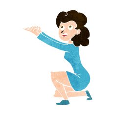 cartoon woman presentation gesture N9