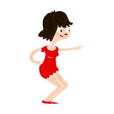 Cartoon Girl Pointing N29