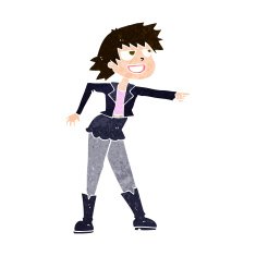 cartoon woman pointing N195