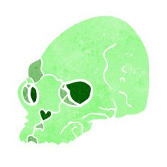 cartoon spooky skull N157