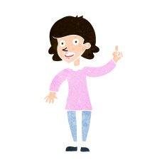 cartoon woman with idea N235