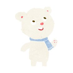 cartoon polar bear wearing scarf N6