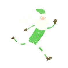 cartoon running santa N11