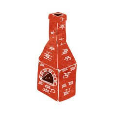 cartoon old stove chimney N7