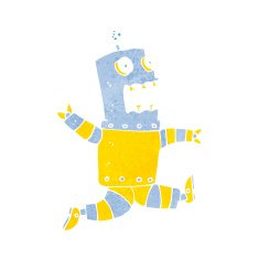 cartoon terrified robot N8