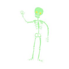 cartoon waving skeleton N9