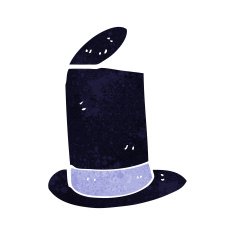 cartoon old top hat N19