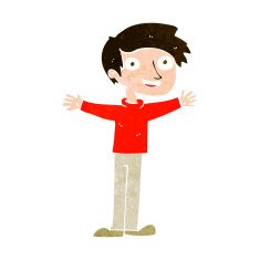 cartoon enthusiastic man N9