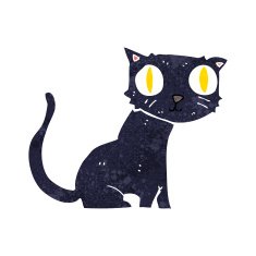 cartoon black cat N53