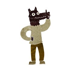 cartoon werewolf with idea N5
