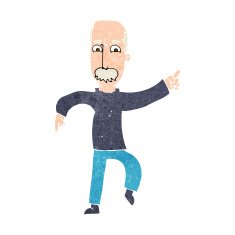 cartoon angry old man N140