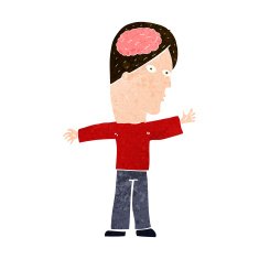cartoon man with brain N9