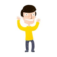 cartoon excited man N92
