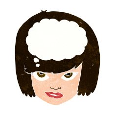 cartoon woman thinking N40