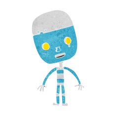cartoon sad robot N9