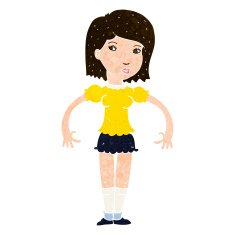 cartoon woman looking sideways N10