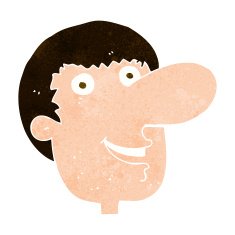 cartoon happy male face N18