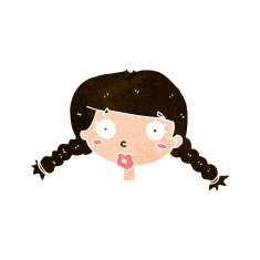 cartoon confused female face N9