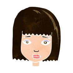cartoon female face N138