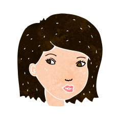 cartoon female face N139