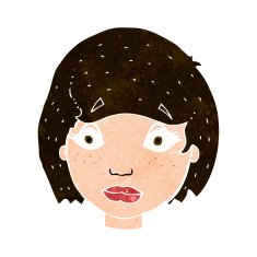 cartoon worried female face N8