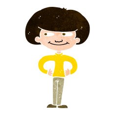 cartoon boy with hands on hips N9
