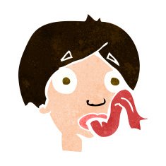 cartoon head sticking out tongue N9