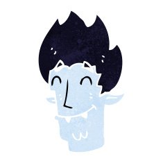 cartoon happy vampire head N9