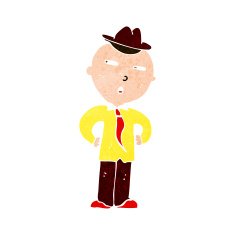cartoon man wearing hat N40