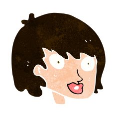 cartoon happy female face N170